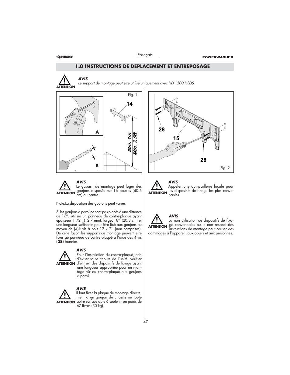 Husky HD1500 User Manual | Page 47 / 68