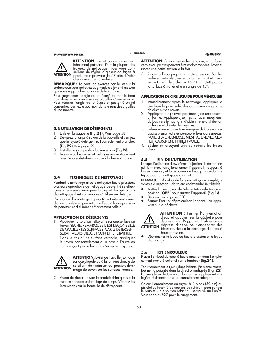 Husky HD1500 User Manual | Page 60 / 68