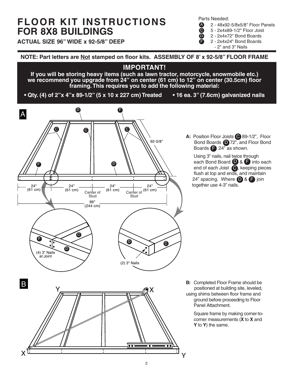 Yx x, Important | Husky 16628 User Manual | Page 2 / 8