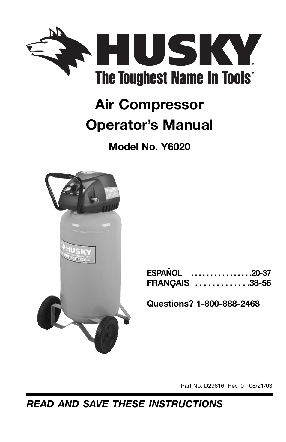 Husky D29616 User Manual | 56 pages