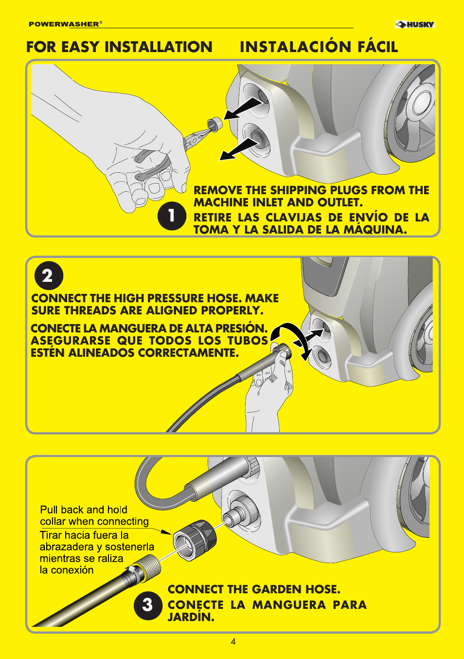 Husky POWERWASHER 1800PSI User Manual | Page 4 / 36