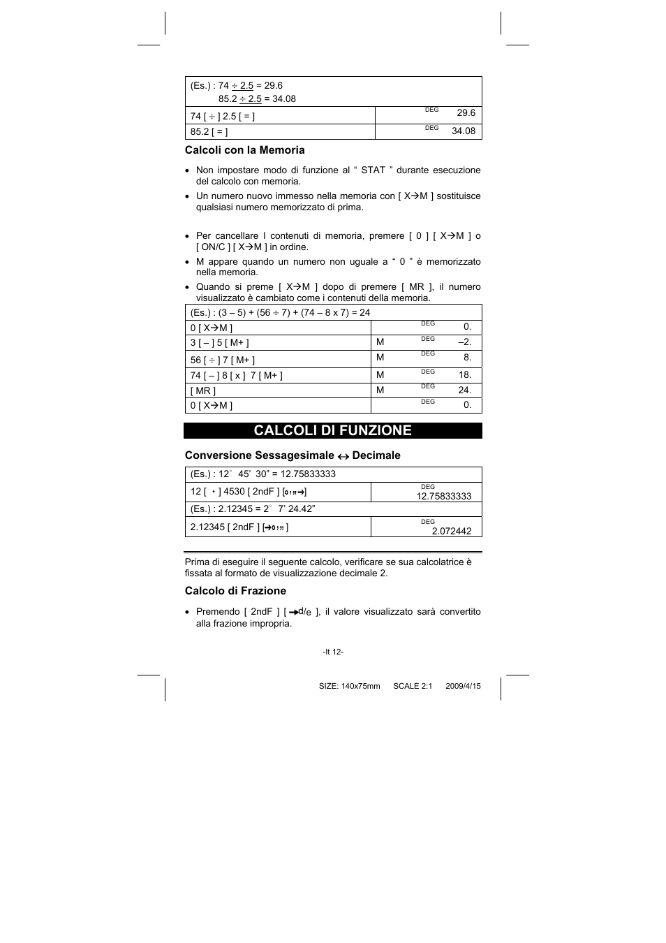 Calcoli di funzione | CITIZEN SRP-265N User Manual | Page 107 / 192