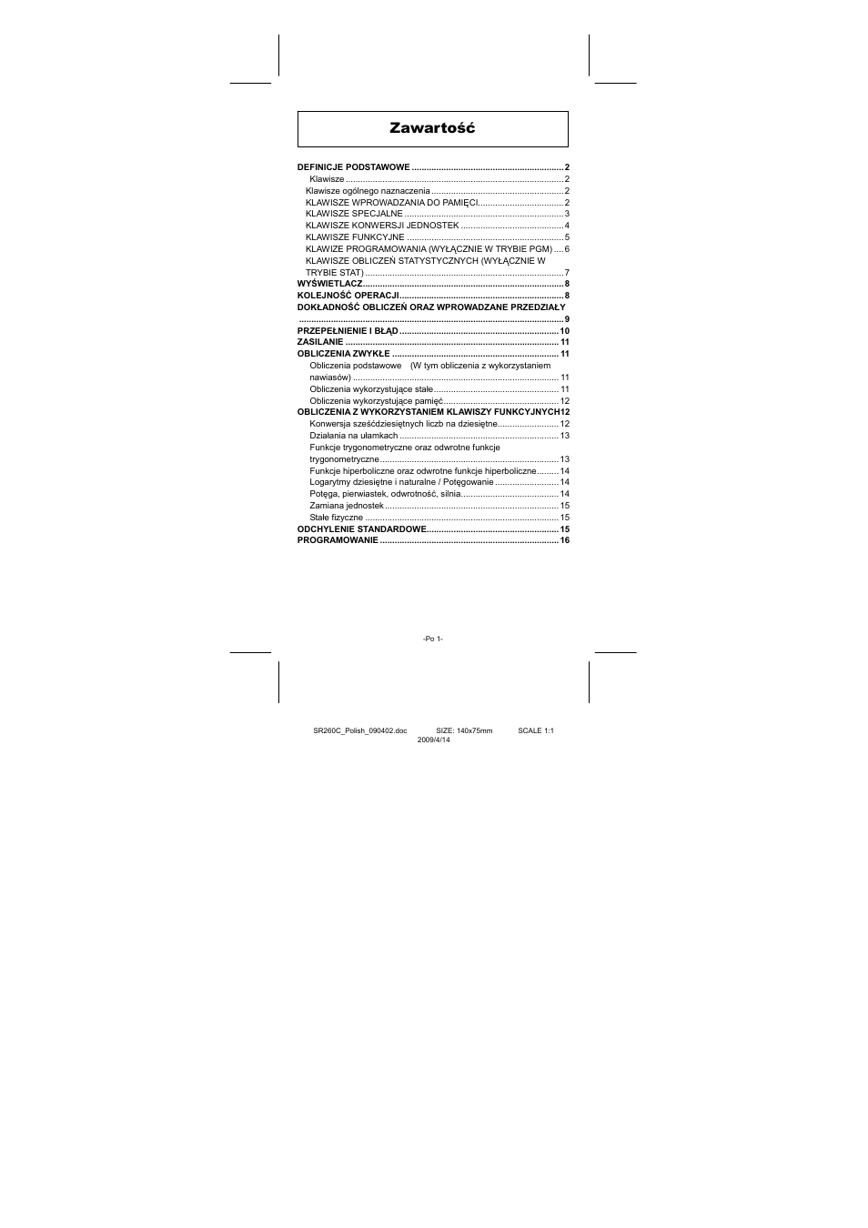 Zawartość | CITIZEN SRP-265N User Manual | Page 171 / 192