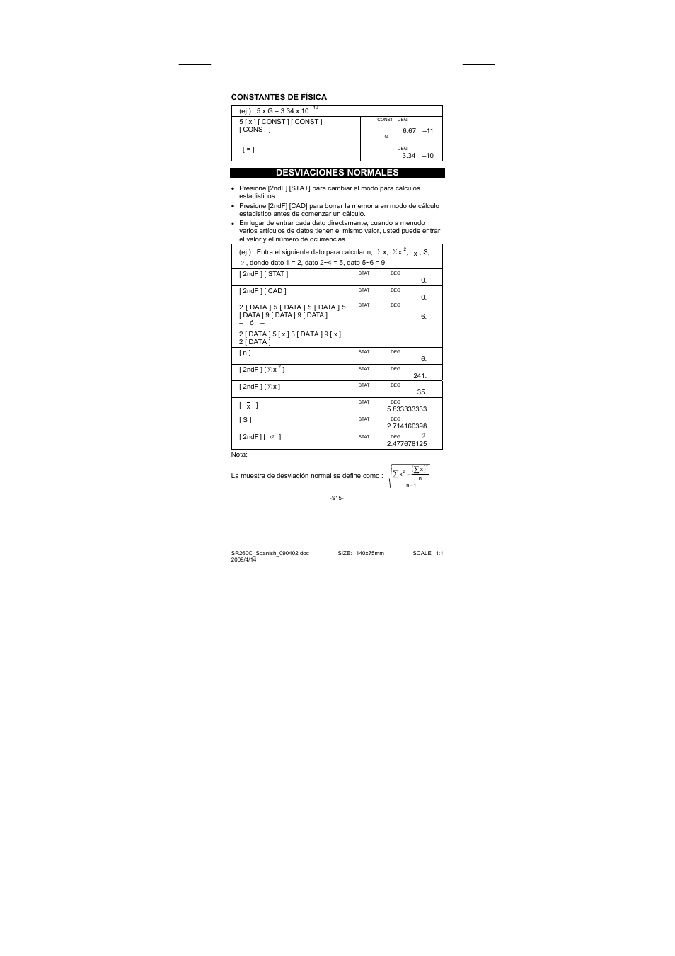 Desviaciones normales | CITIZEN SRP-265N User Manual | Page 34 / 192