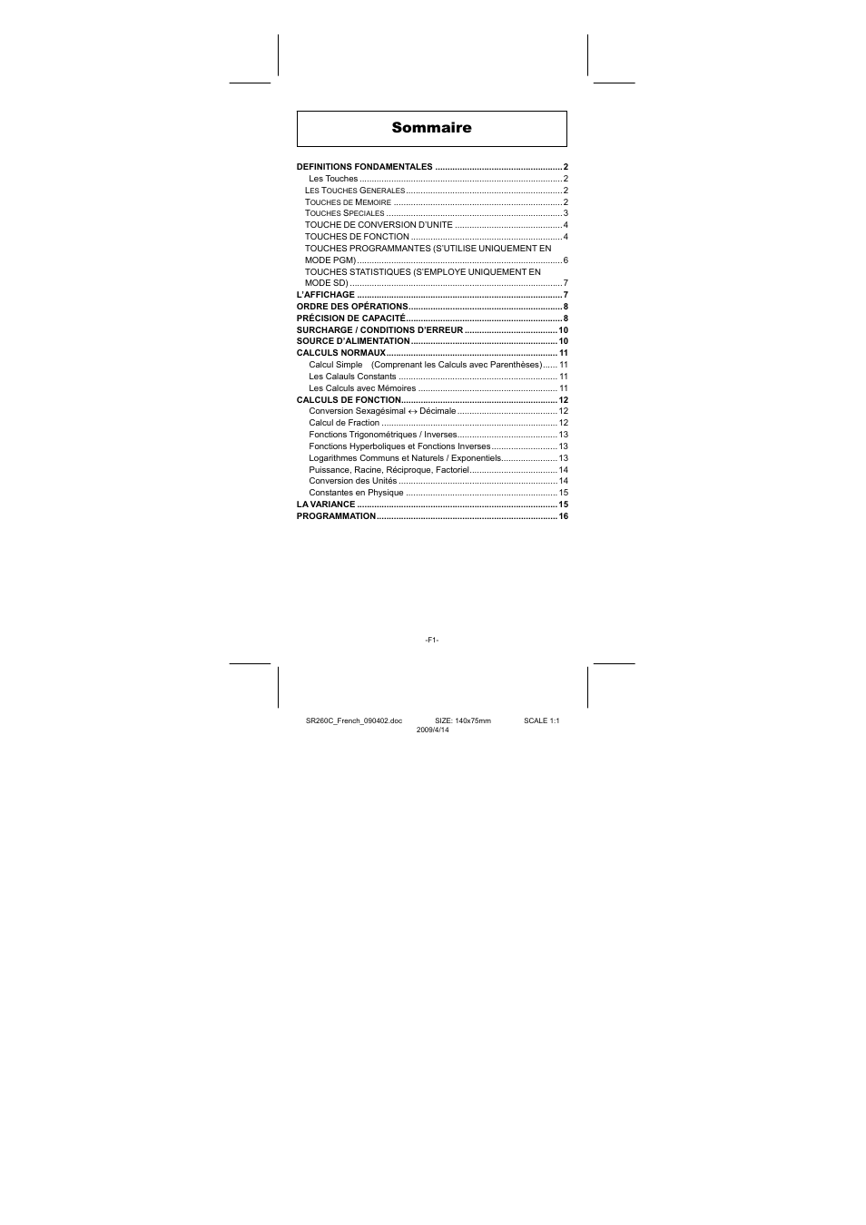 Sommaire | CITIZEN SRP-265N User Manual | Page 77 / 192