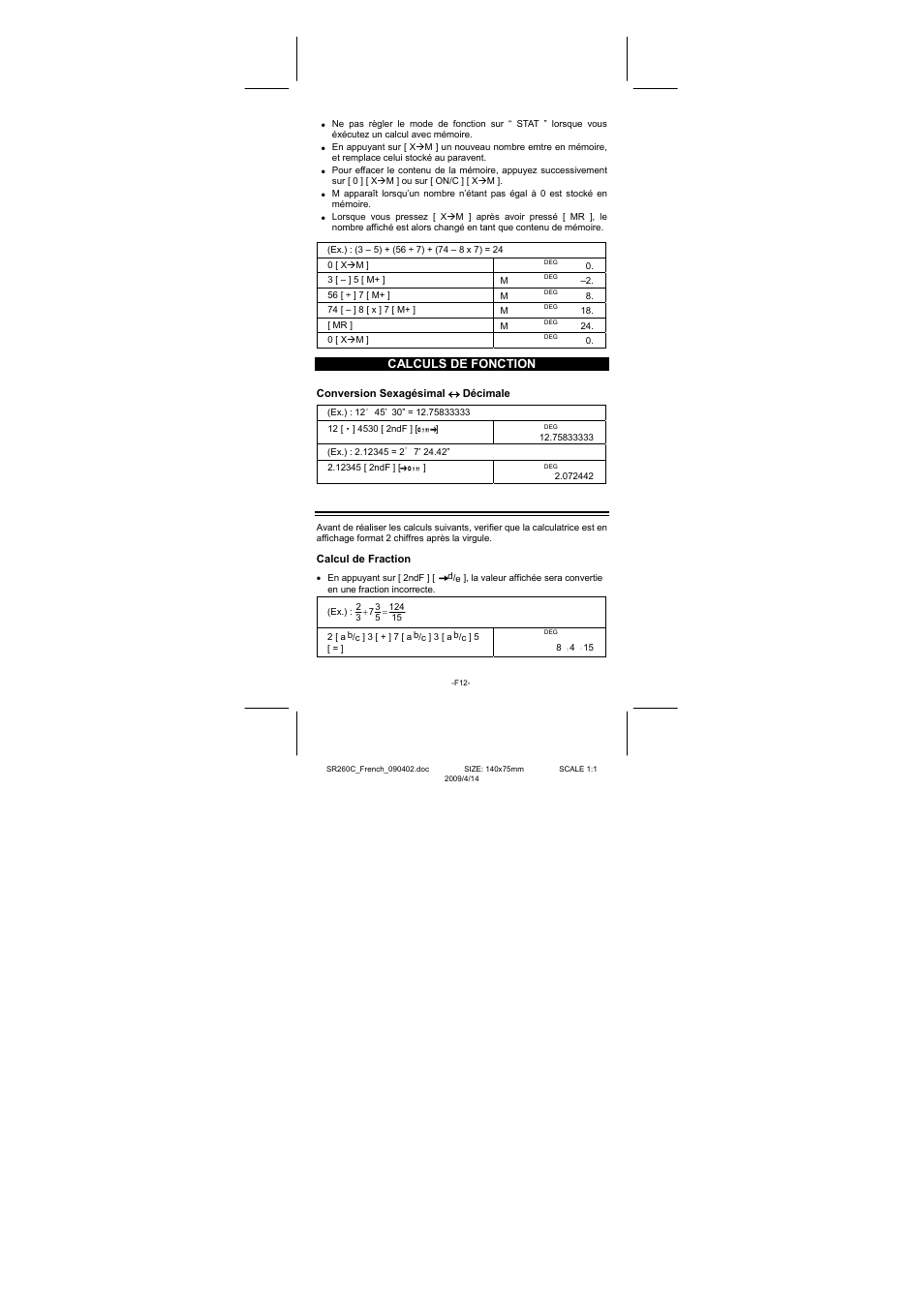 Calculs de fonction | CITIZEN SRP-265N User Manual | Page 88 / 192