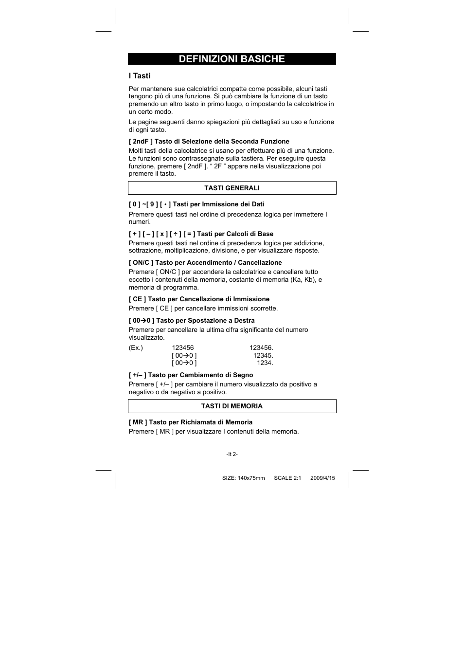 Definizioni basiche | CITIZEN SRP-265N User Manual | Page 97 / 192
