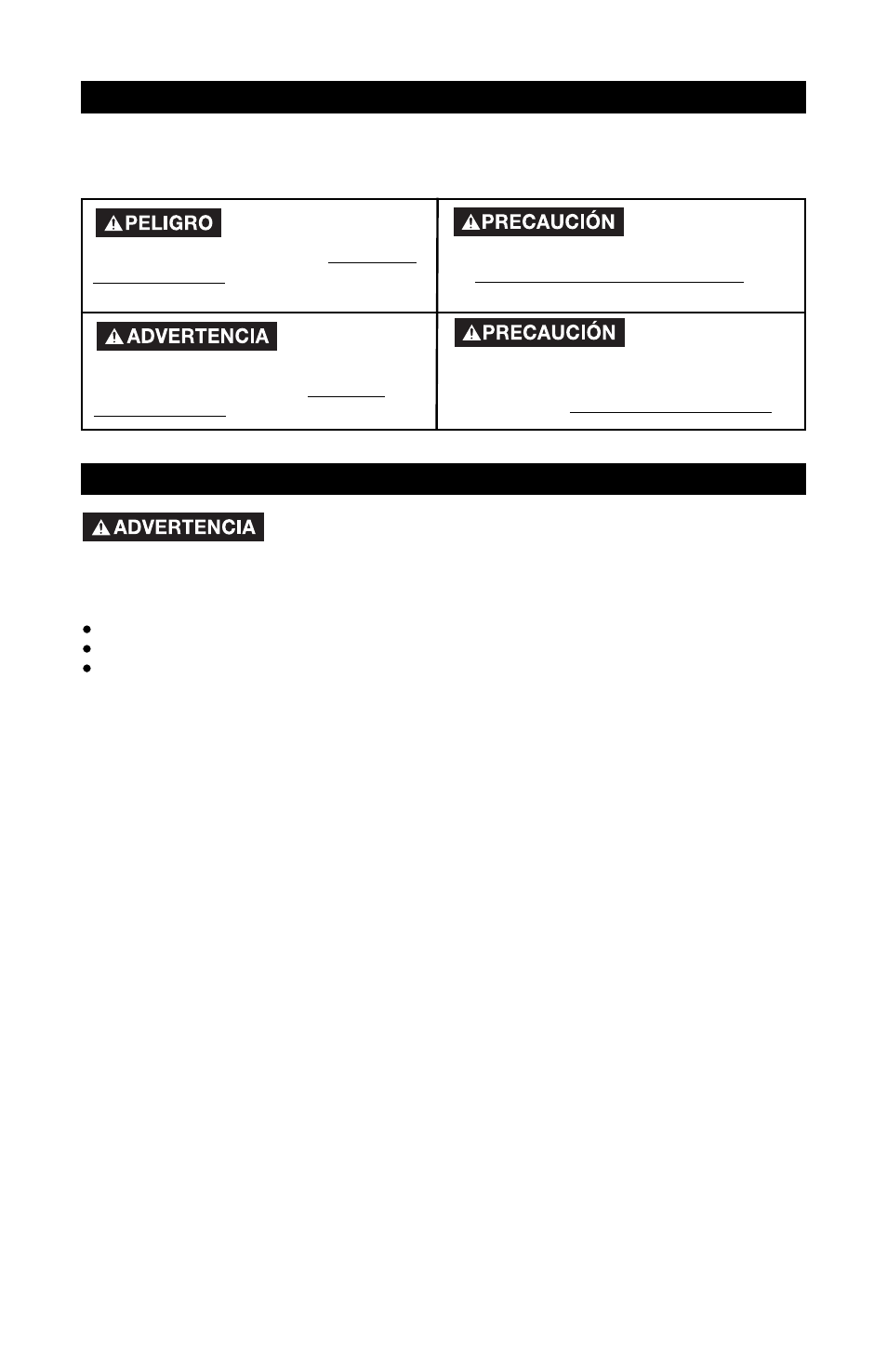 Definiciones de normas de seguridad, Instrucciones importantes | Husky A05051 User Manual | Page 21 / 60