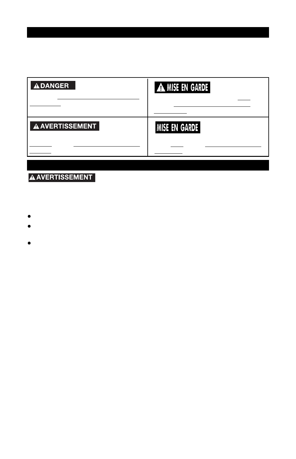 Consignes de sécurité importantes, Mesures de sécurité - définitions | Husky A05051 User Manual | Page 40 / 60