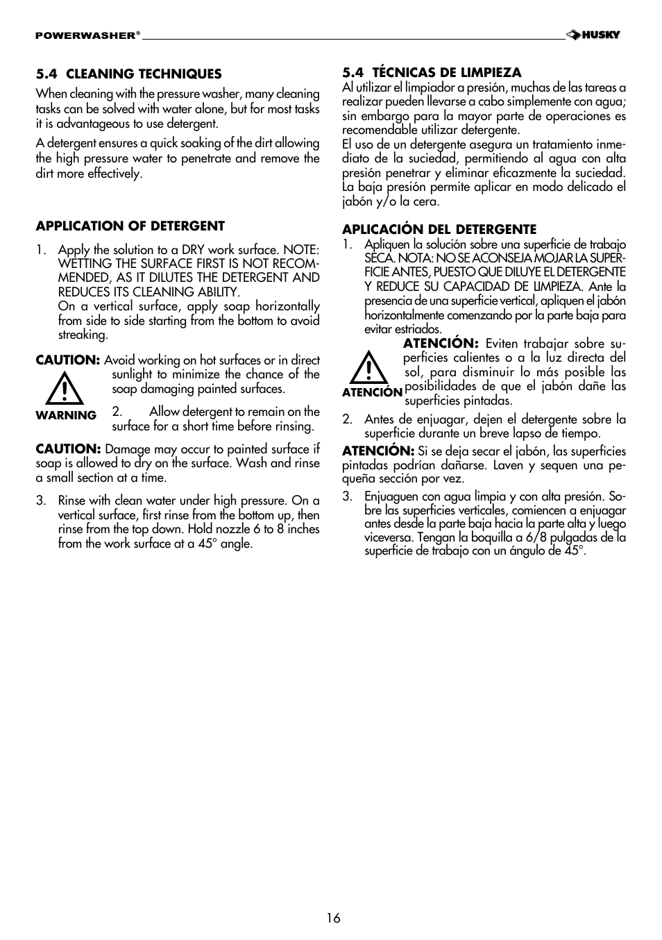 Husky H1600 User Manual | Page 16 / 32