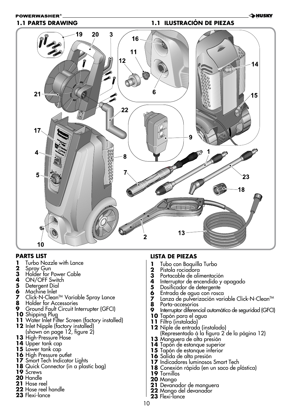 Husky POWERWASHER H2000 User Manual | Page 10 / 36