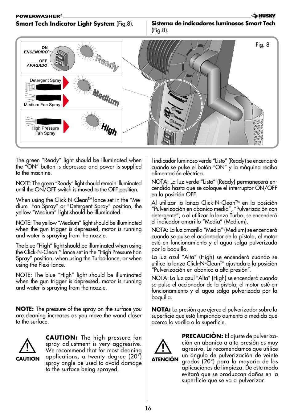 Husky POWERWASHER H2000 User Manual | Page 16 / 36