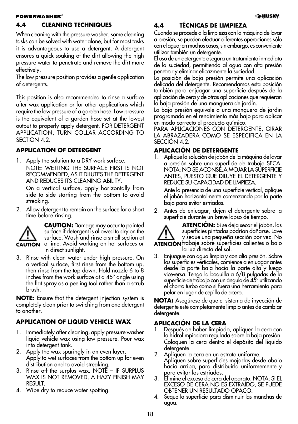 Husky POWERWASHER H2000 User Manual | Page 18 / 36