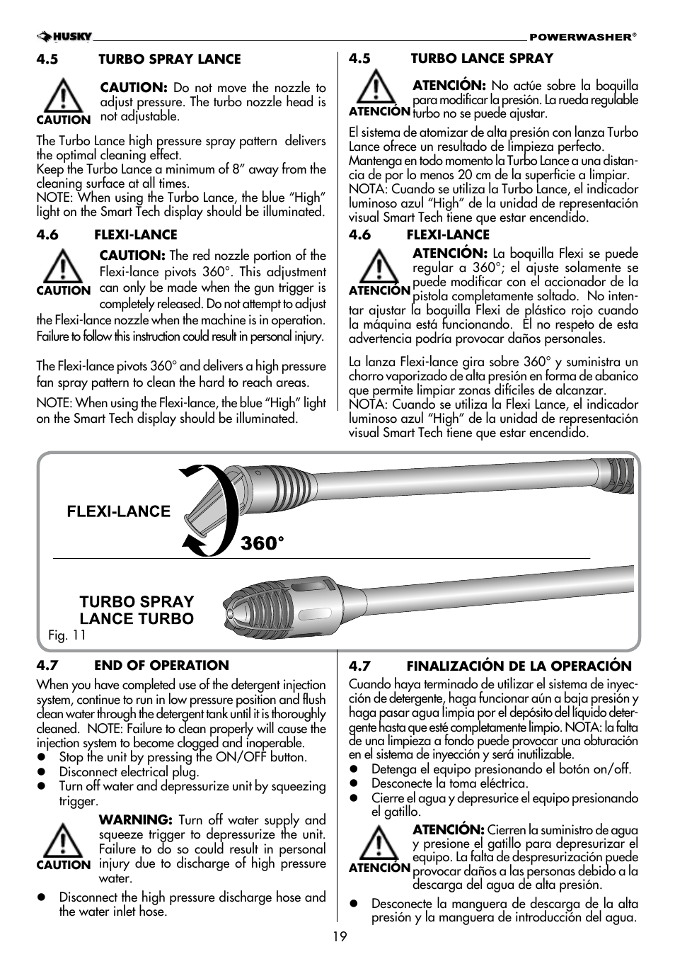 Husky POWERWASHER H2000 User Manual | Page 19 / 36