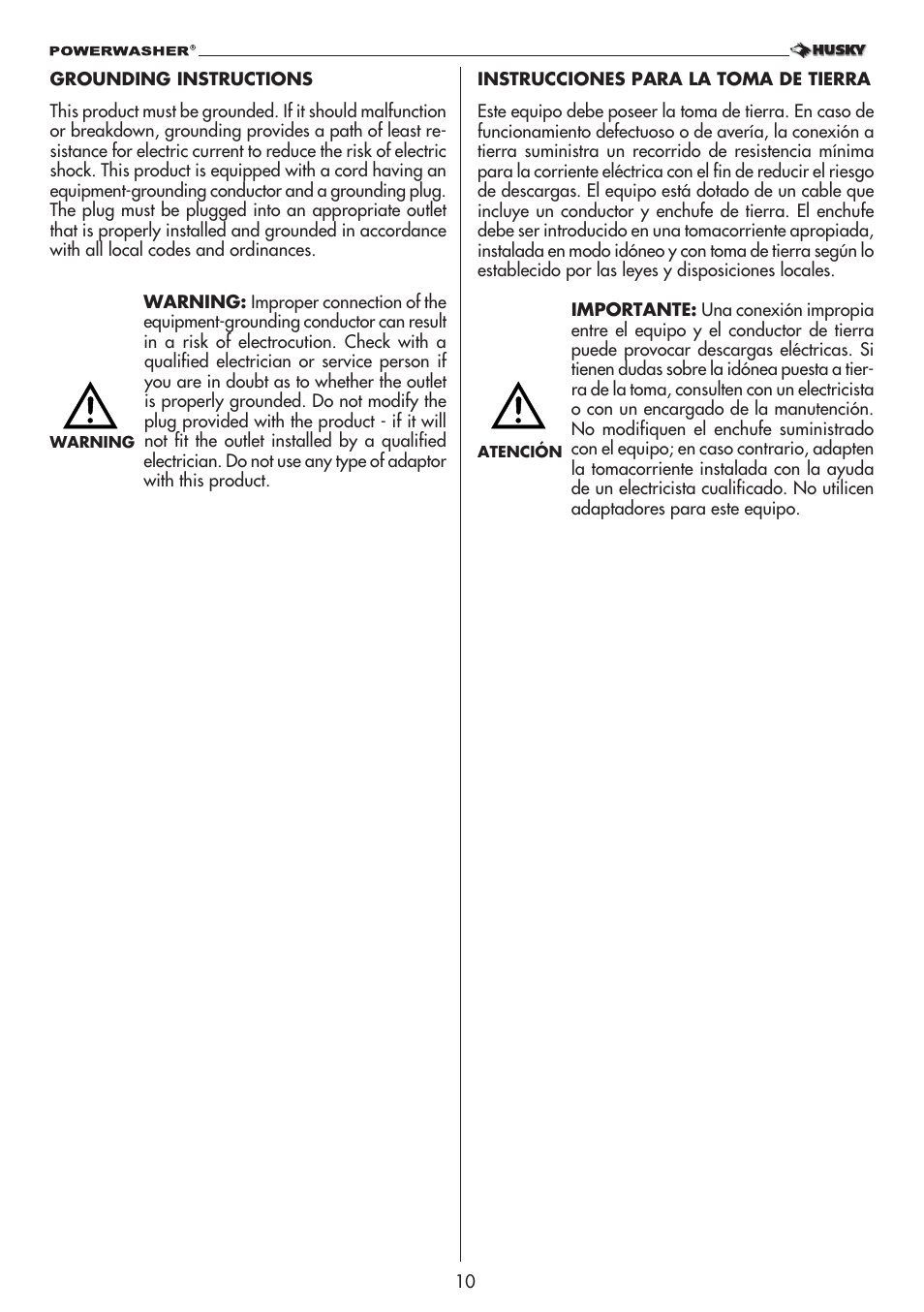 Husky 1800 User Manual | Page 10 / 36