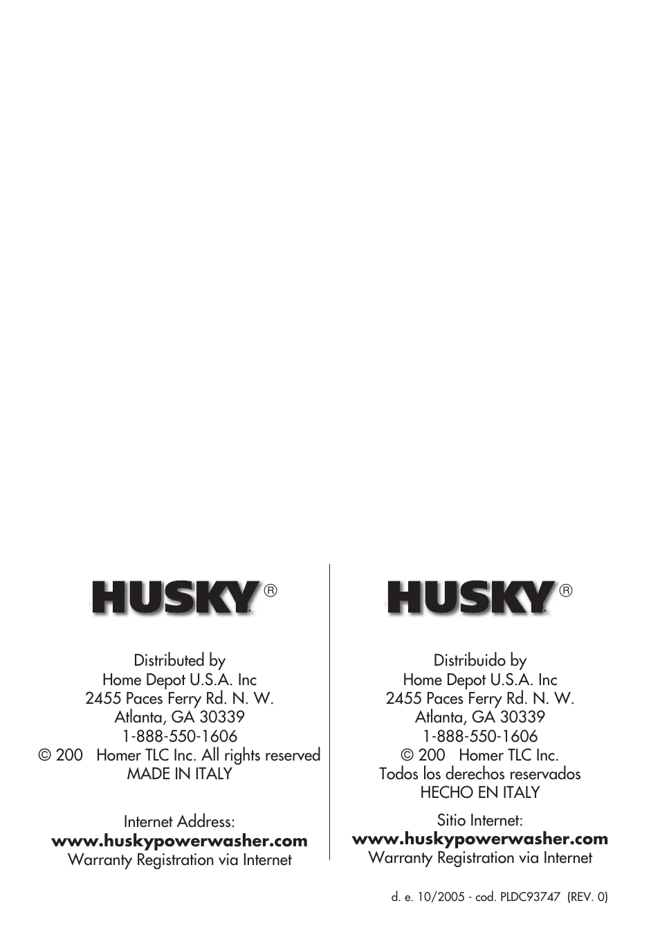 Husky 1800 User Manual | Page 36 / 36
