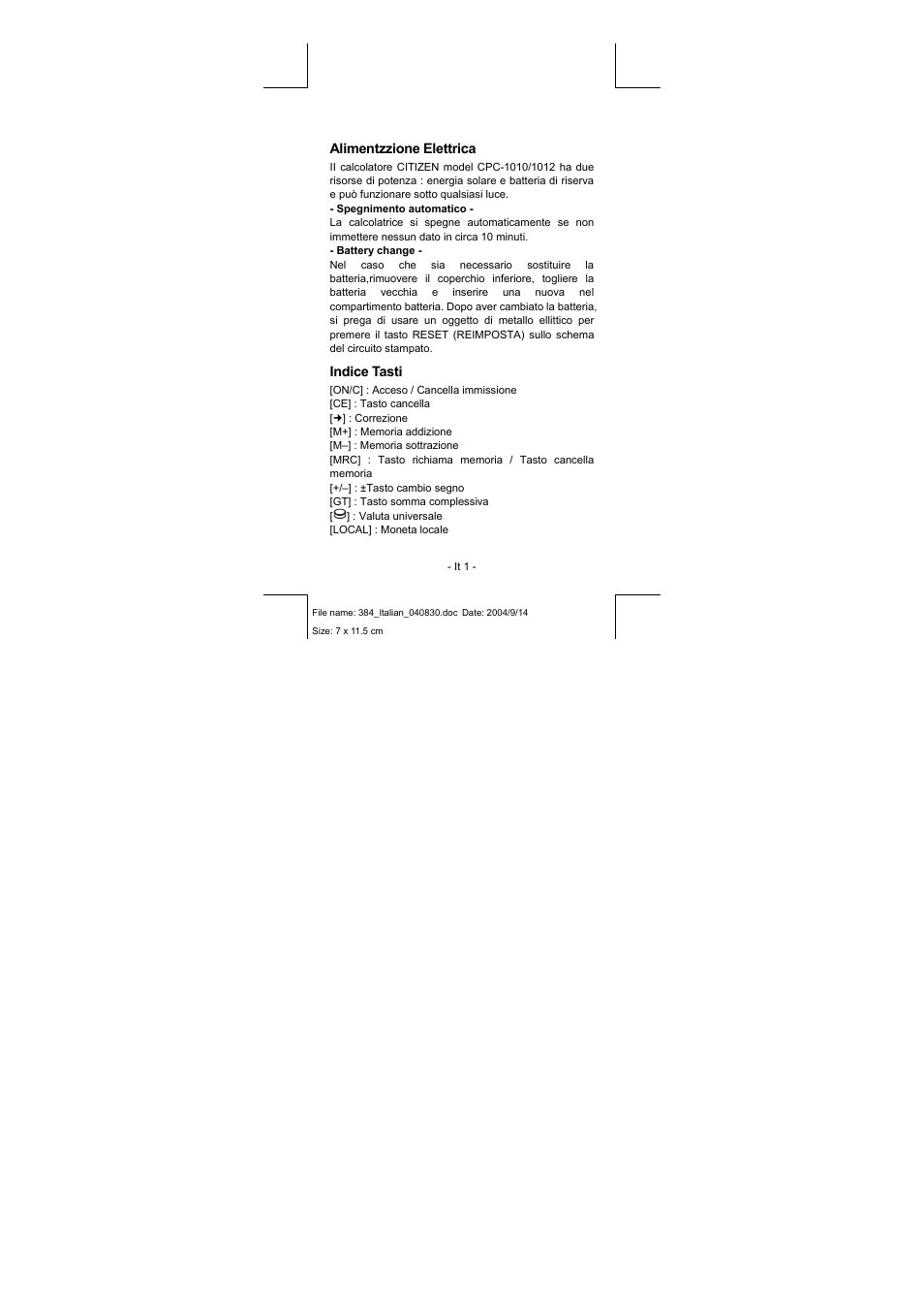 384_italian_040830.pdf | CITIZEN CPC-1010 User Manual | Page 12 / 45