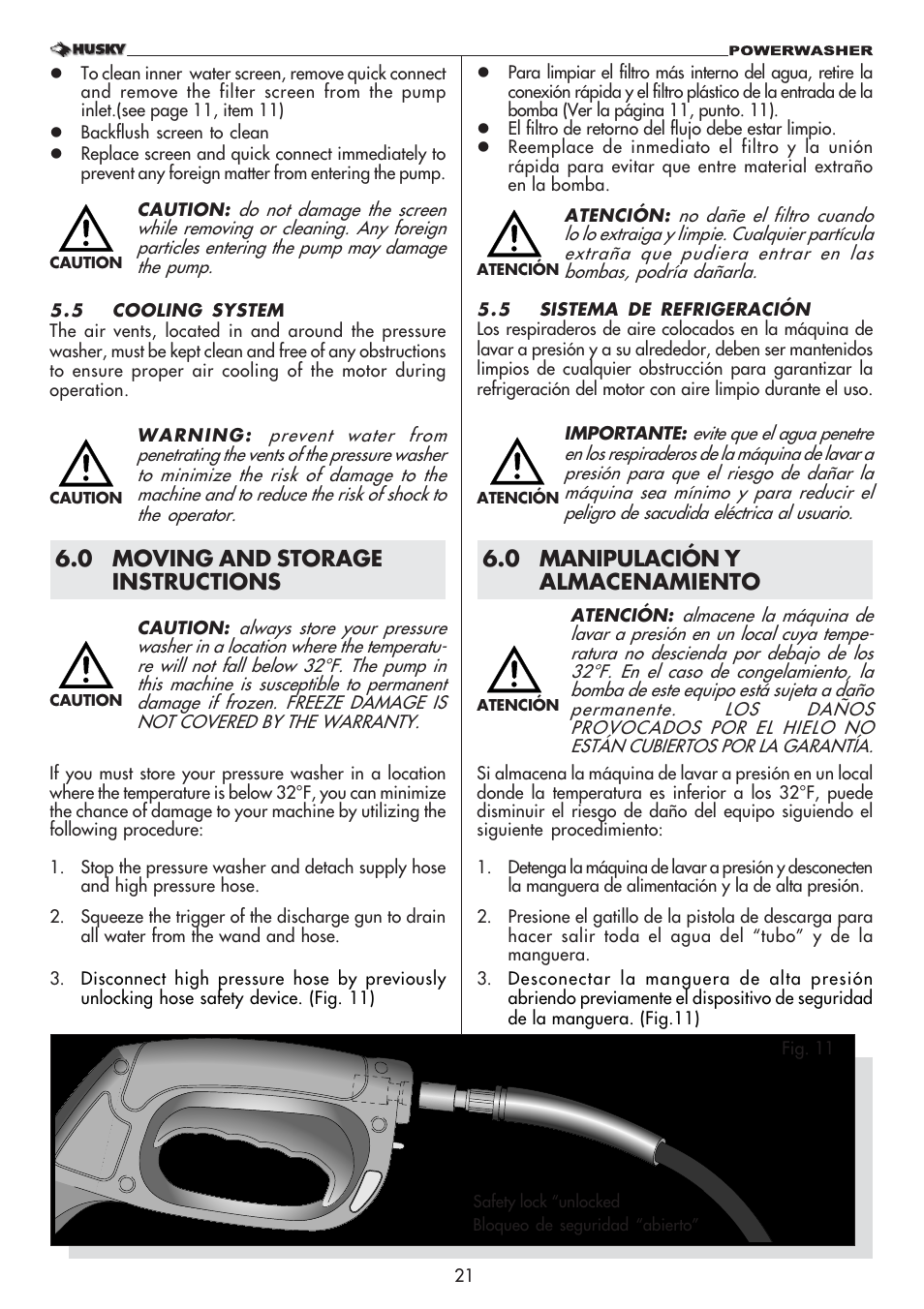 Husky 1750 US User Manual | Page 21 / 32