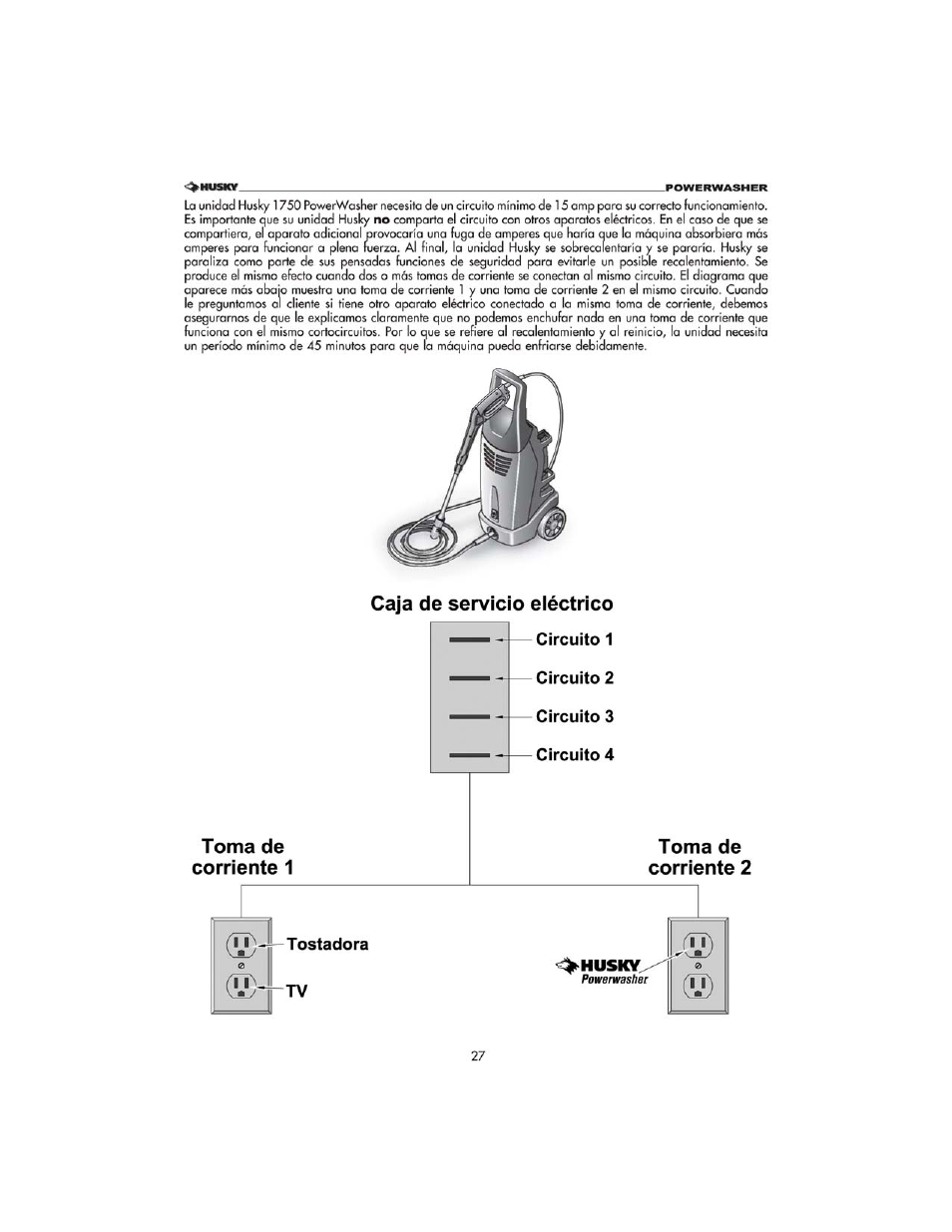 Husky 1750 US User Manual | Page 27 / 32