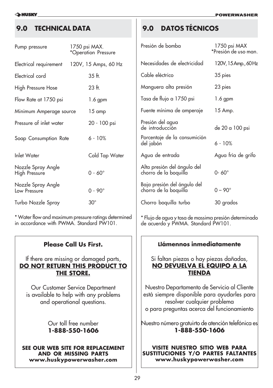 Husky 1750 US User Manual | Page 29 / 32