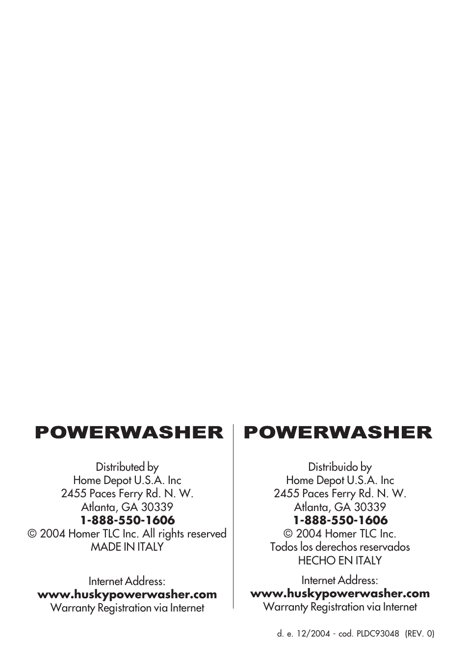 Husky 1750 US User Manual | Page 32 / 32
