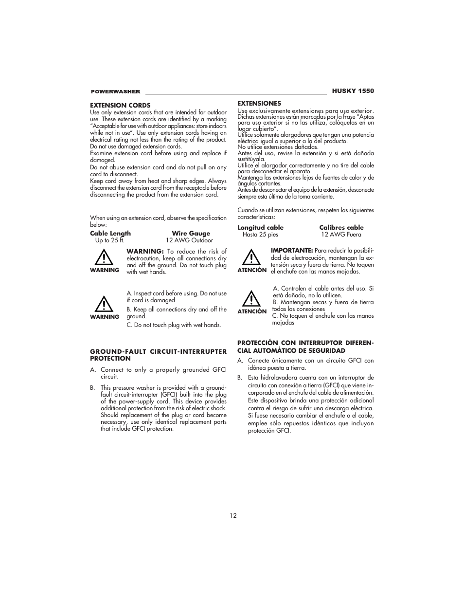 Husky 1550 PSL User Manual | Page 12 / 32