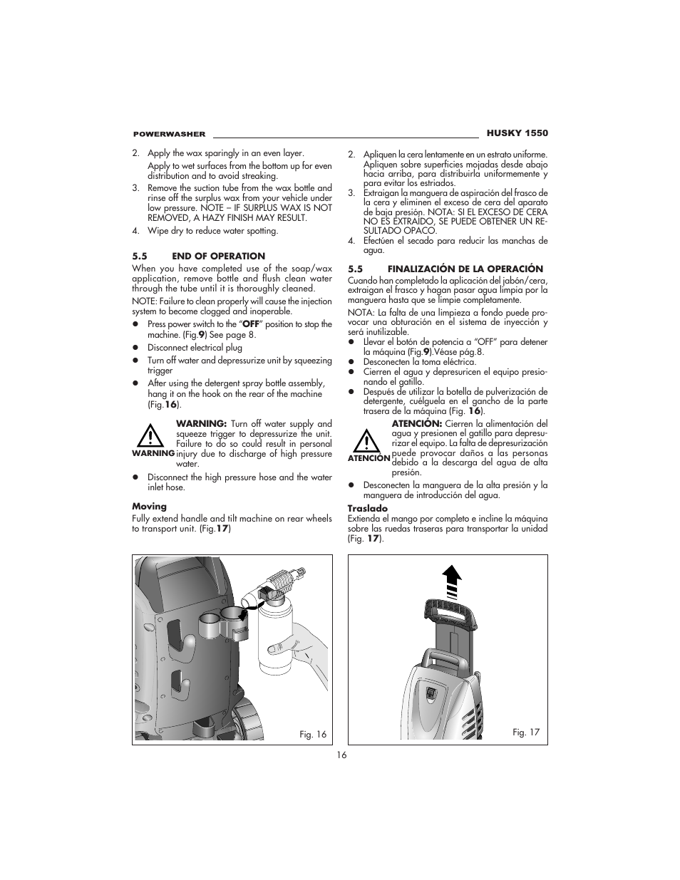 Husky 1550 PSL User Manual | Page 16 / 32