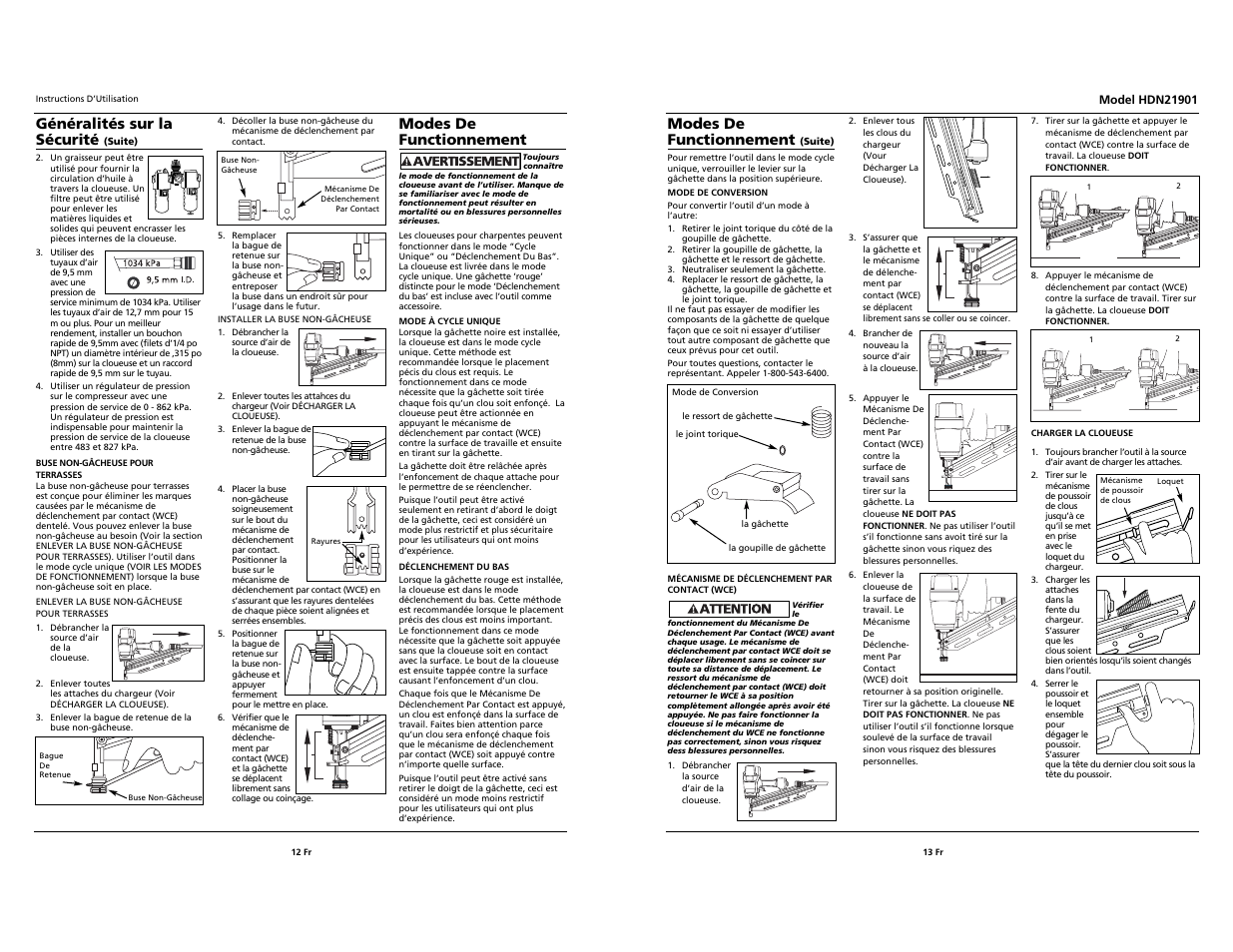 Modes de functionnement, Généralités sur la sécurité | Husky HDN21901 User Manual | Page 12 / 12