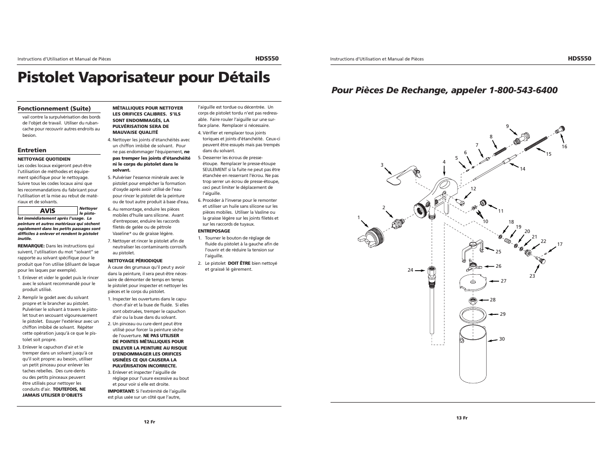 Pistolet vaporisateur pour détails | Husky DETAIL SPRAY GUN HDS550 User Manual | Page 12 / 12