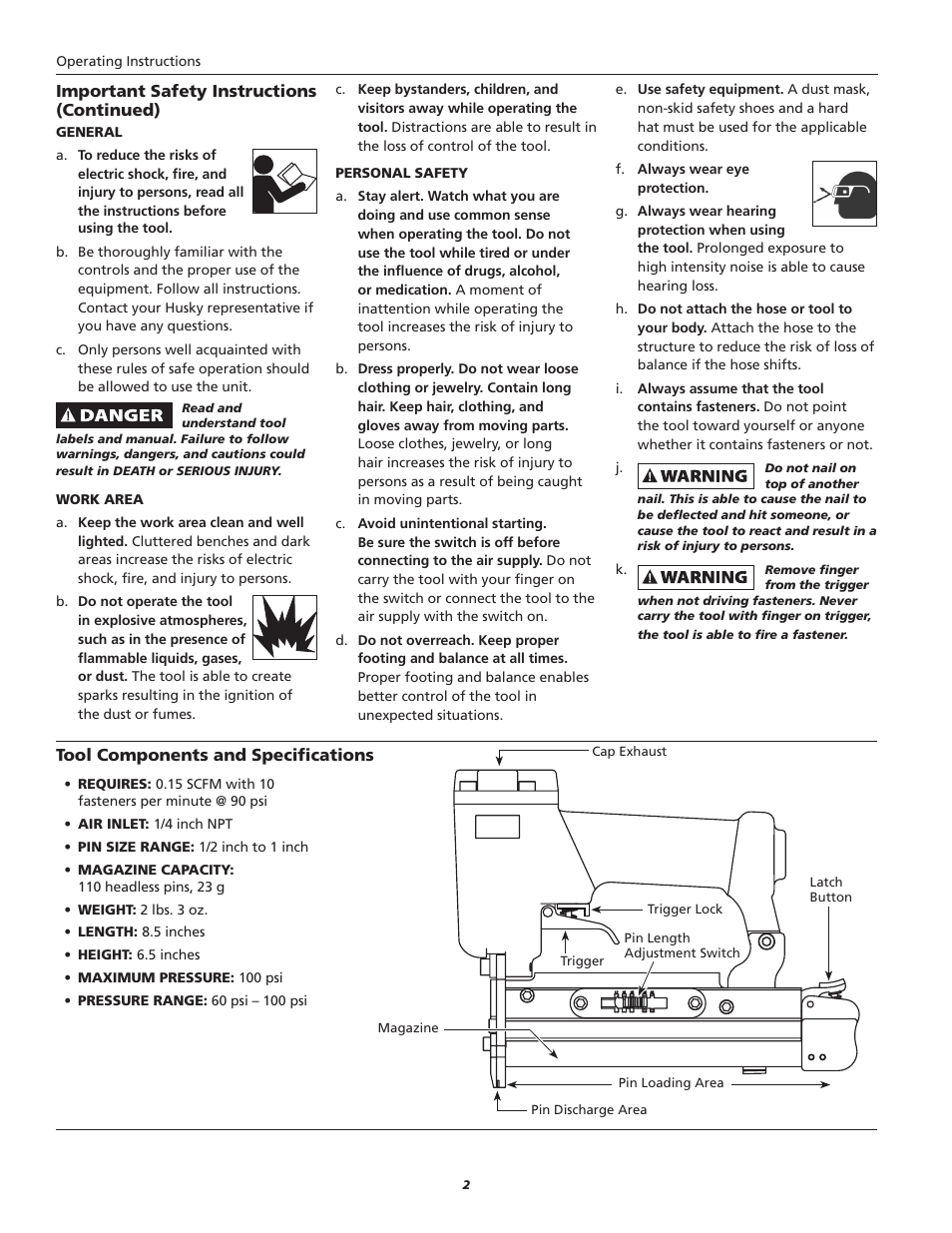 Husky HDN10500 User Manual | Page 2 / 16