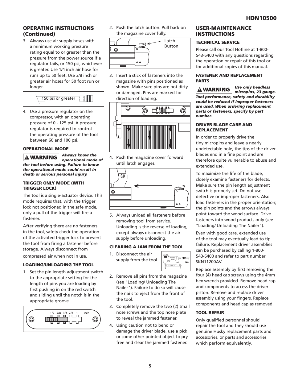 Husky HDN10500 User Manual | Page 5 / 16