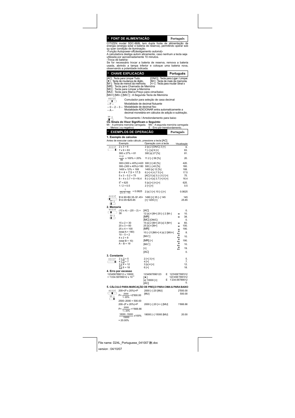 CITIZEN SDC-868L User Manual | Page 5 / 18
