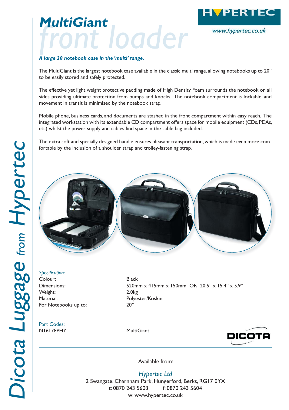 Hypertec N16178PHY User Manual | 1 page