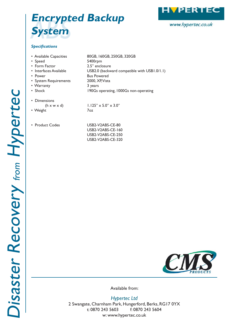 Disaster reco ve ry, Hyper tec, Encrypted backup system | Fr om | Hypertec Encrypted Backup System User Manual | Page 2 / 2