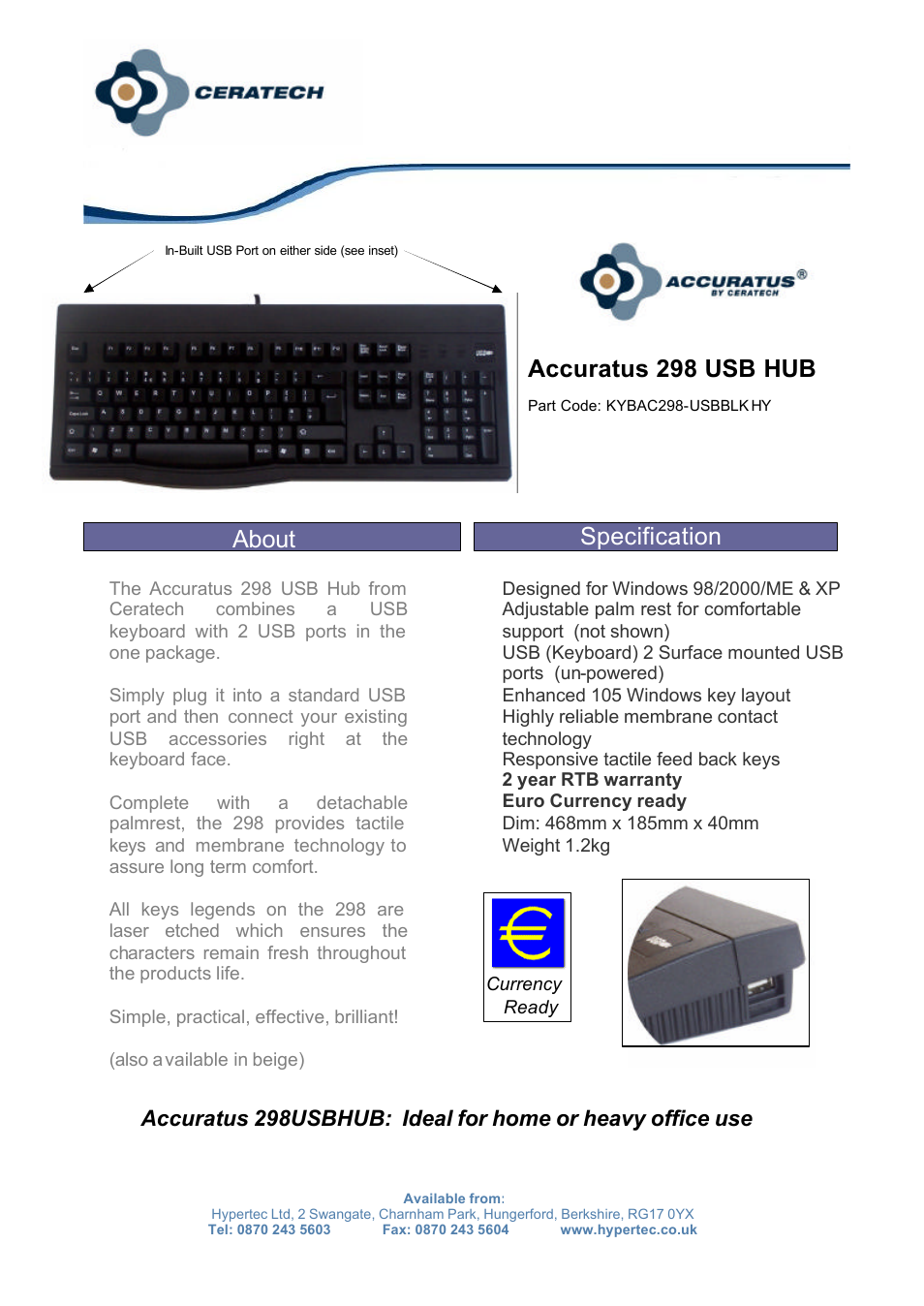 Hypertec USB Hub Accuratus 298 User Manual | 1 page