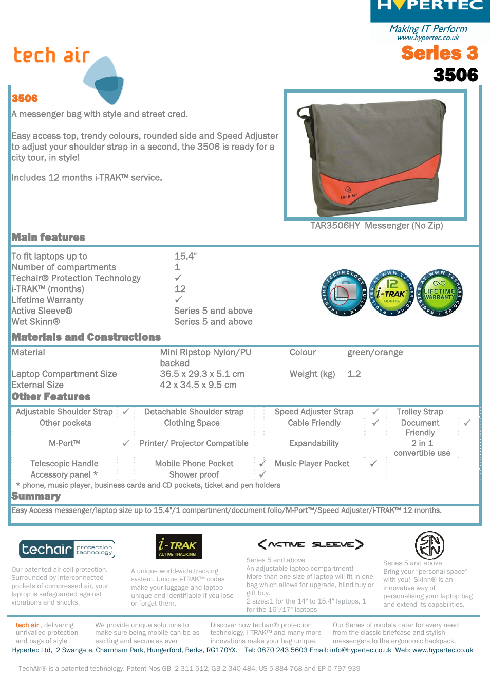 Hypertec TAR3506HY User Manual | 1 page