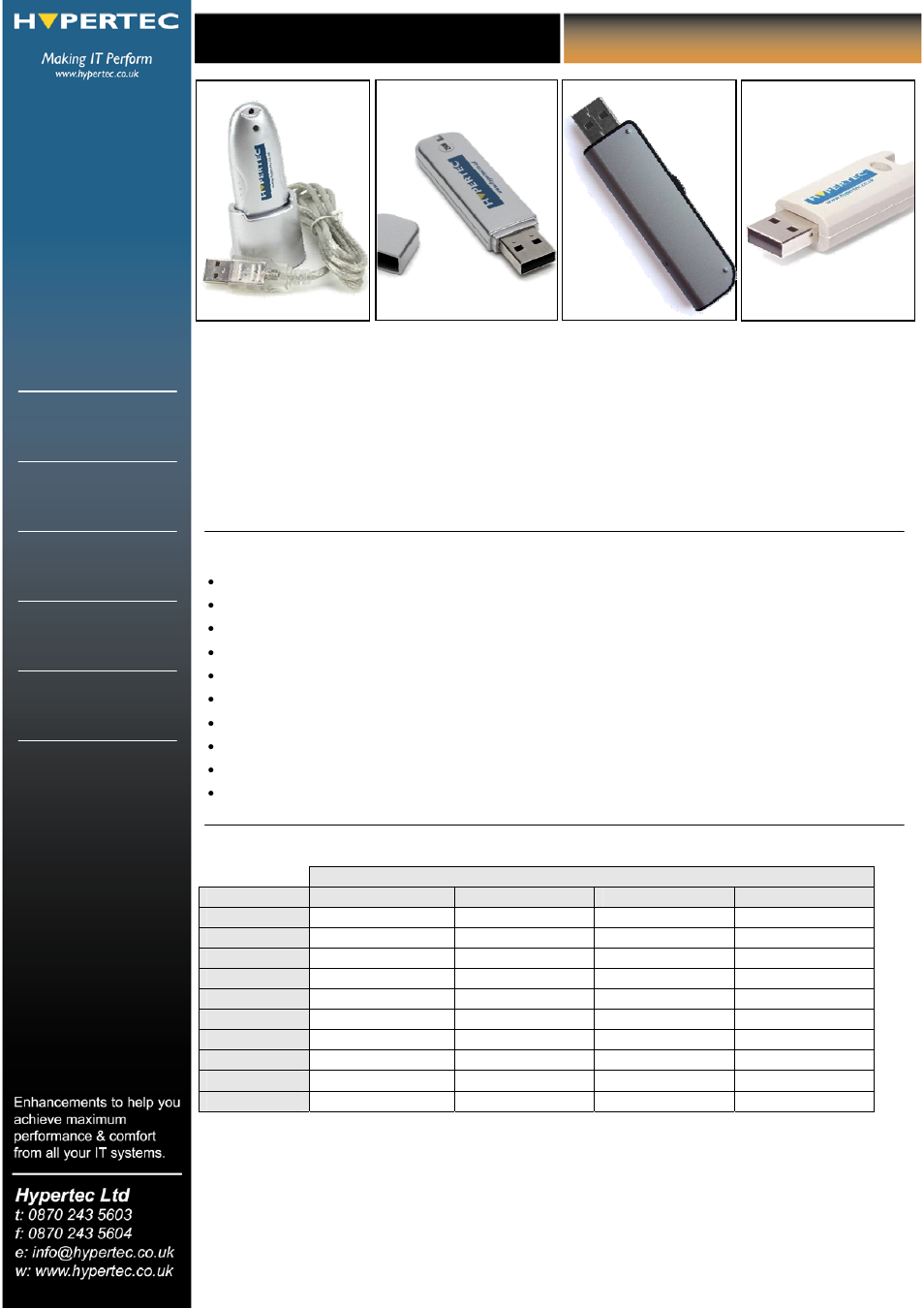 Hypertec HYFLUSB02256 User Manual | 1 page