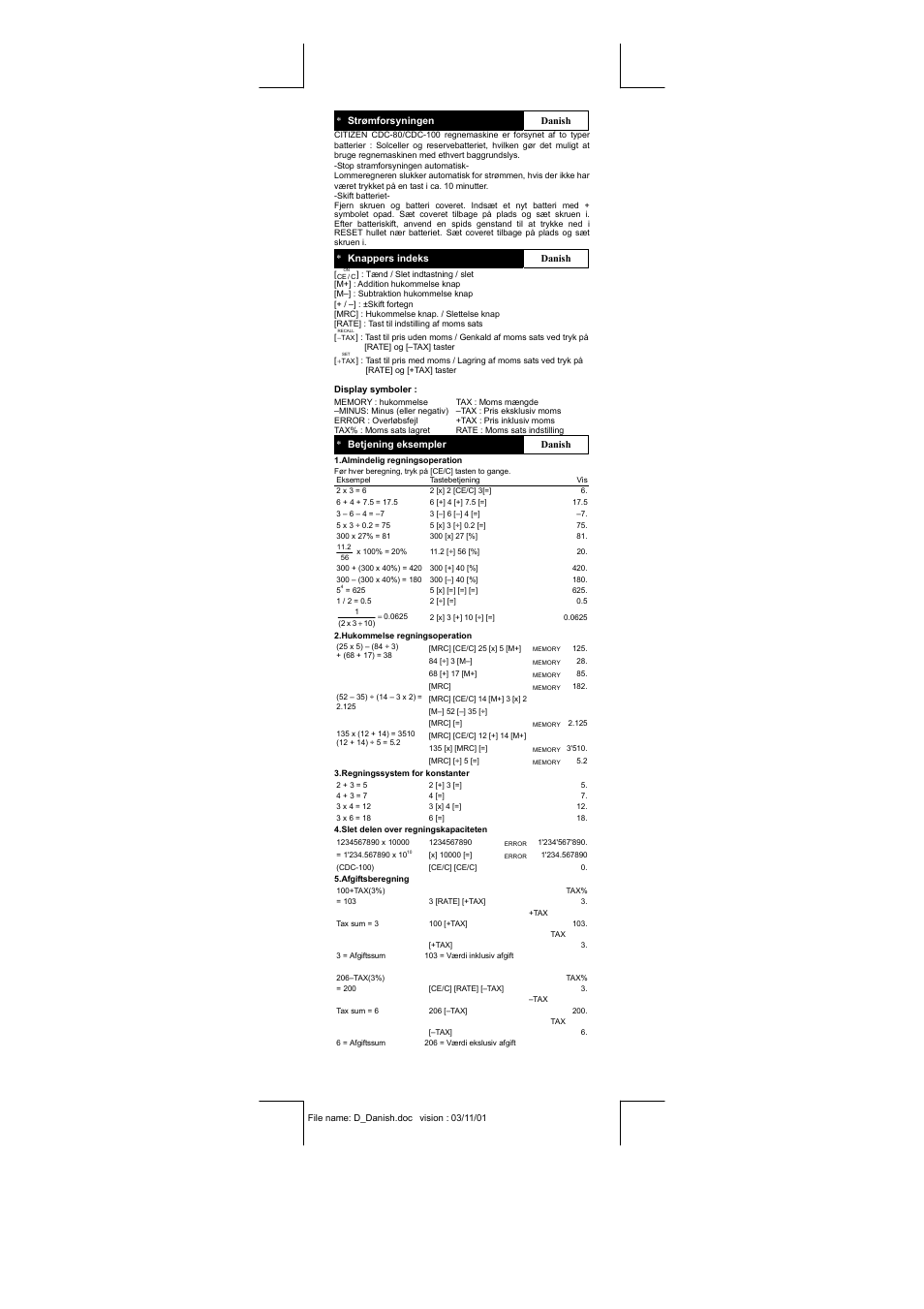 CITIZEN CDC-80 User Manual | Page 12 / 14