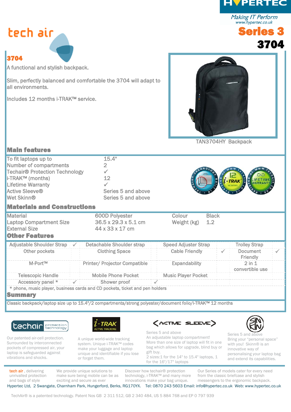 Hypertec 3704 User Manual | 1 page