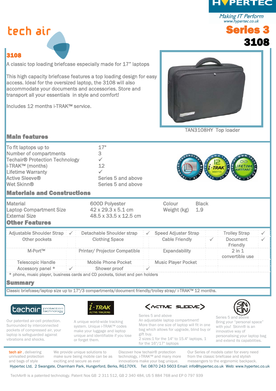 Hypertec 3108 User Manual | 1 page