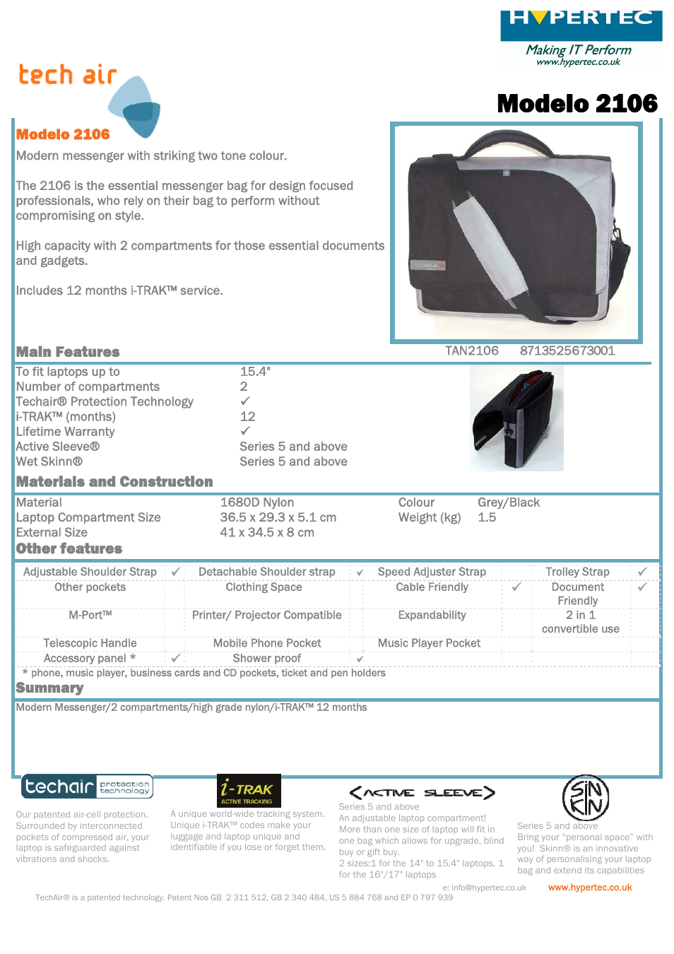 Hypertec 2106HY User Manual | 1 page