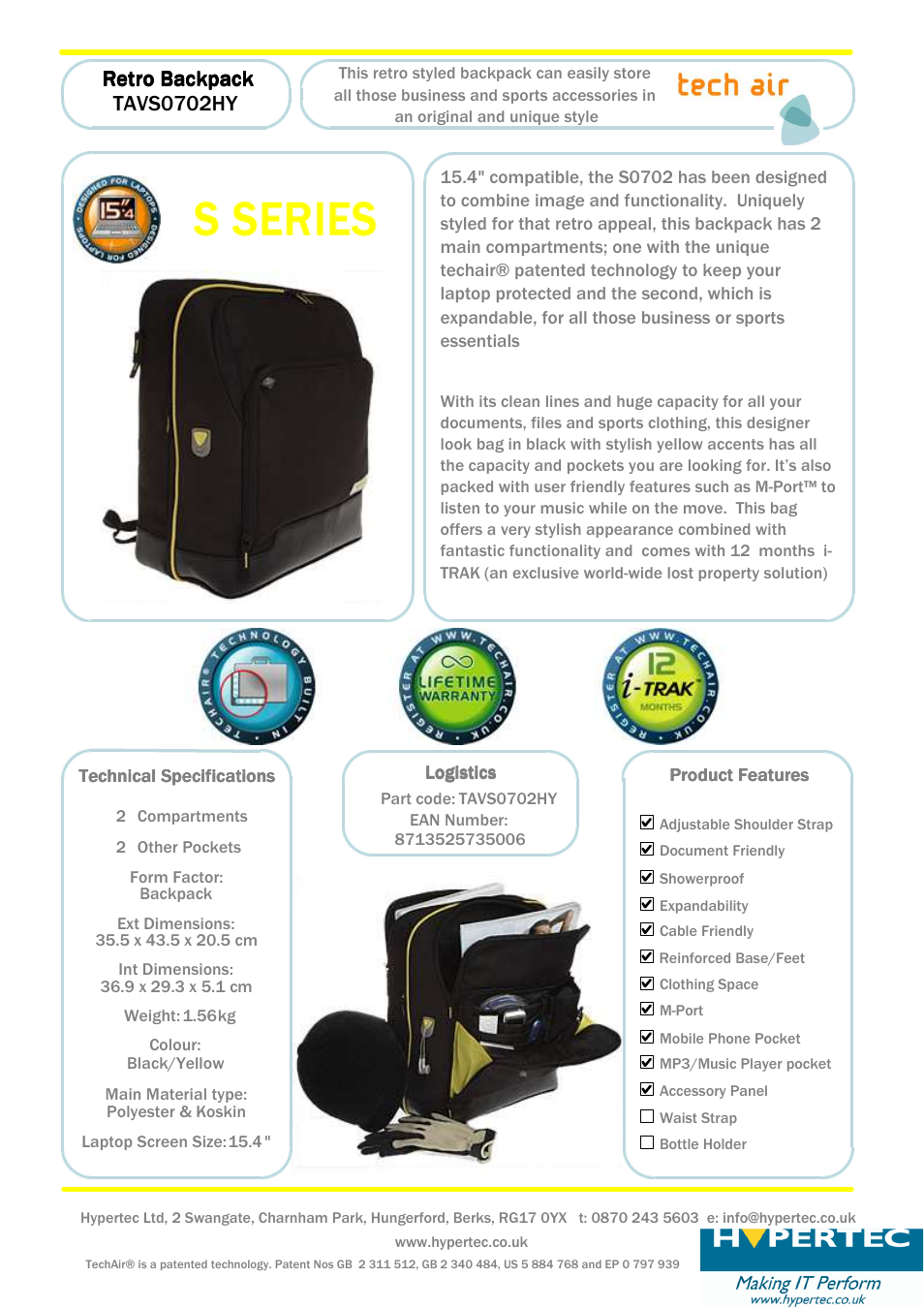 Hypertec Retro TAVS0702HY User Manual | 1 page