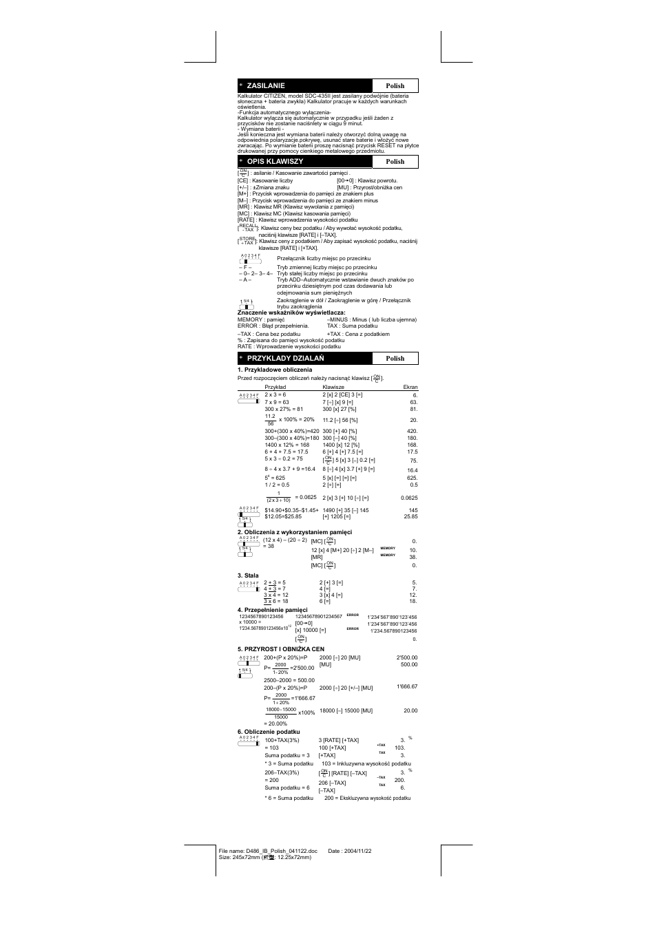 CITIZEN SDC-435II User Manual | Page 11 / 16