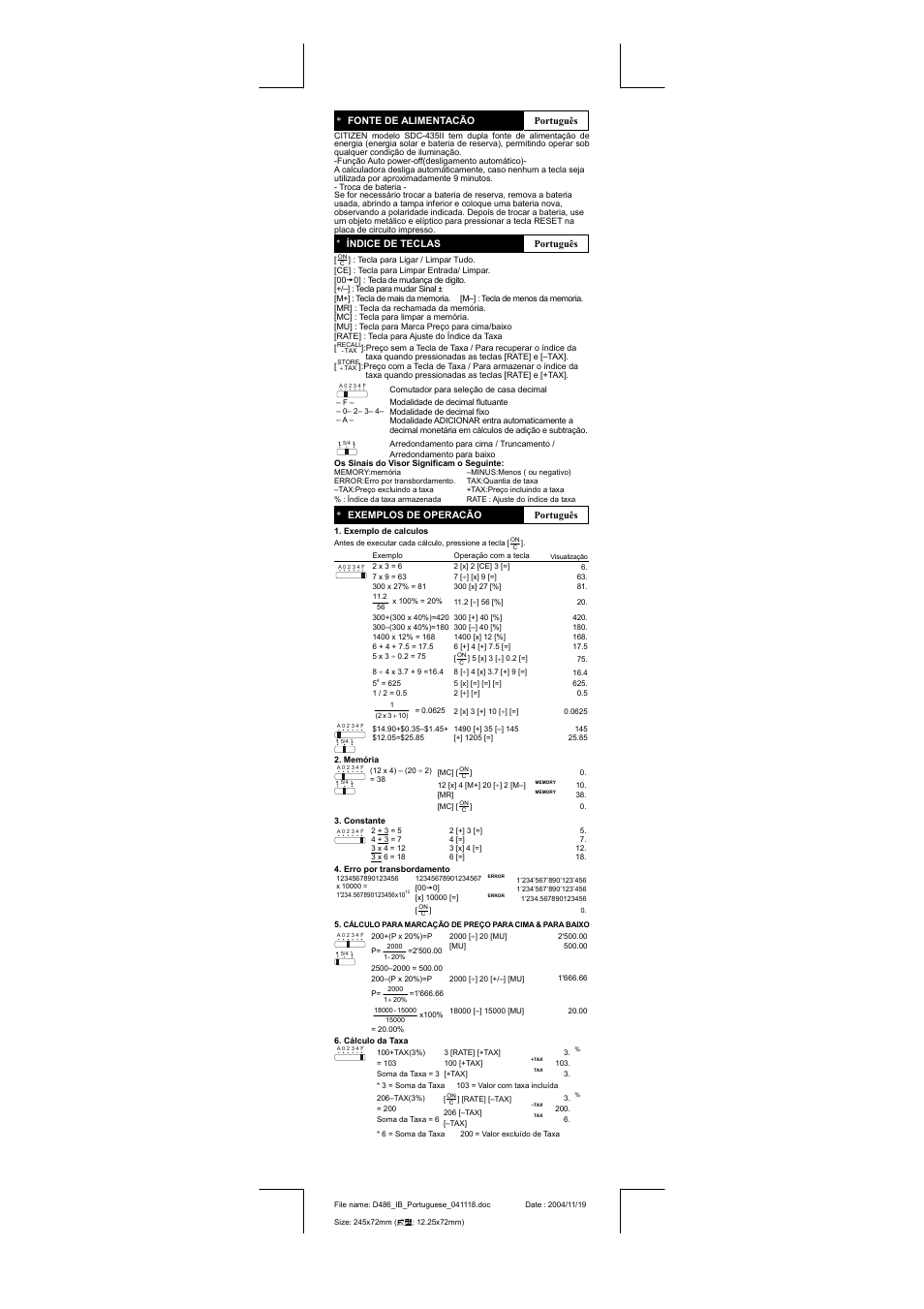 CITIZEN SDC-435II User Manual | Page 4 / 16