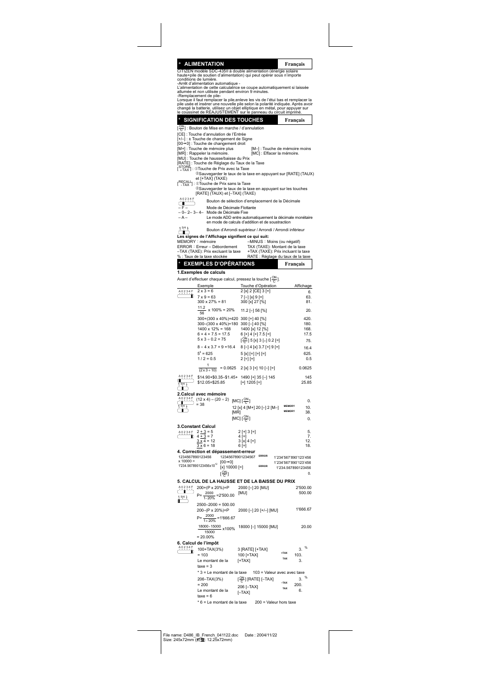 CITIZEN SDC-435II User Manual | Page 6 / 16