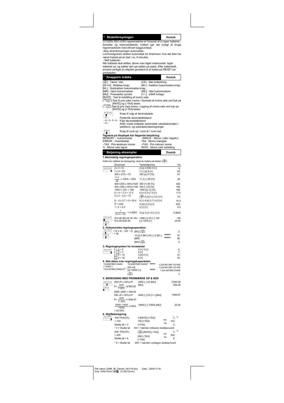 CITIZEN SDC-435II User Manual | Page 9 / 16