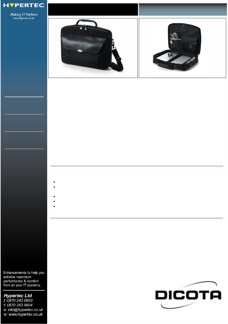 Hypertec N14558PHY User Manual | 1 page