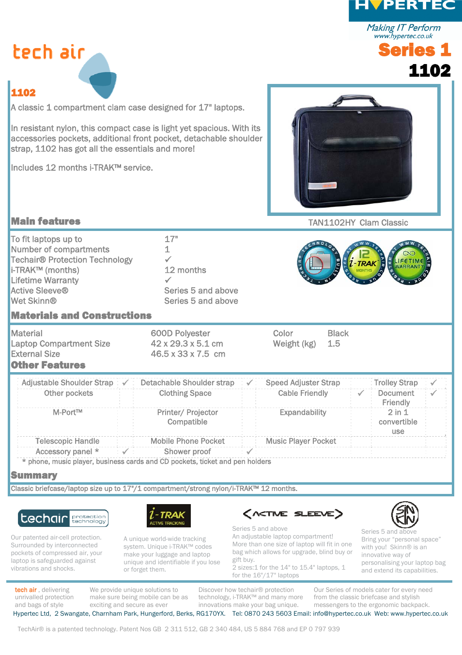 Hypertec Making IT Perform TAN1102HY User Manual | 1 page