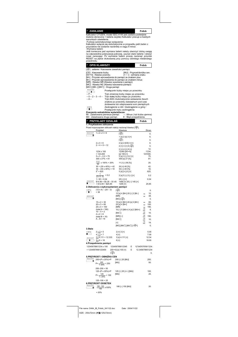 CITIZEN SDC-414II User Manual | Page 11 / 16