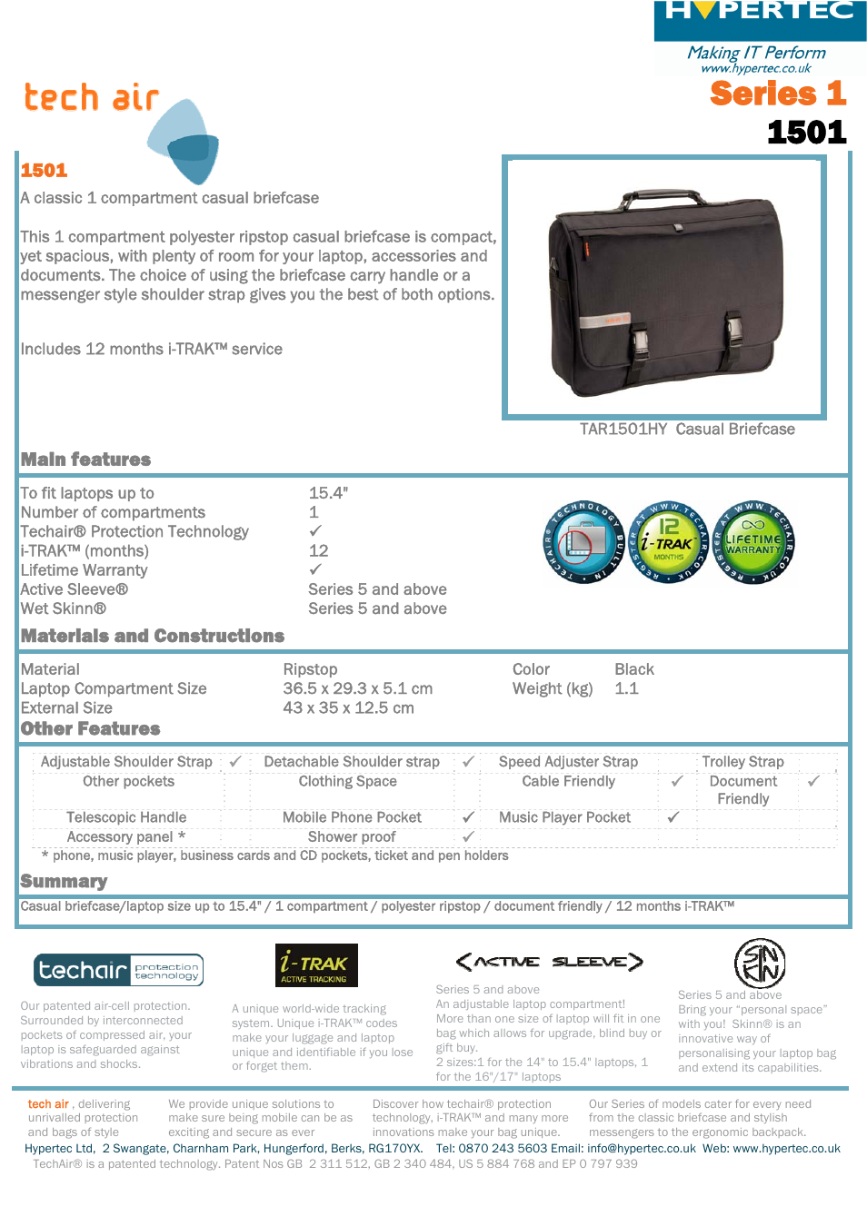 Hypertec 1501 User Manual | 1 page